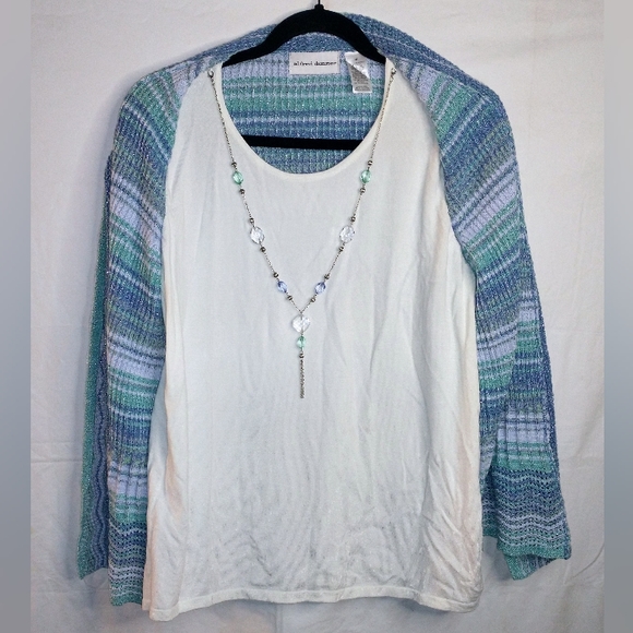 Alfred Dunner M Multi Color Knit Cardigan Sweater - Picture 4 of 7